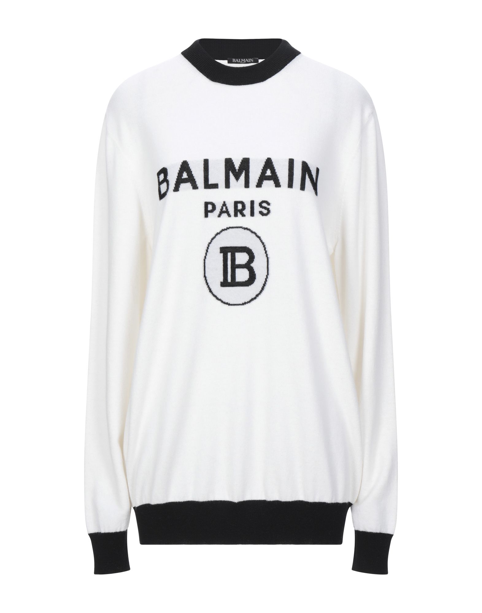 《セール開催中》BALMAIN レディース プルオーバー アイボリー 38 ウール 56% / カシミヤ 24% / バージンウール 20%