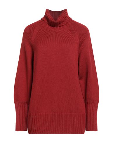 Drumohr Woman Turtleneck Brick Size Xl Merino Wool In Red