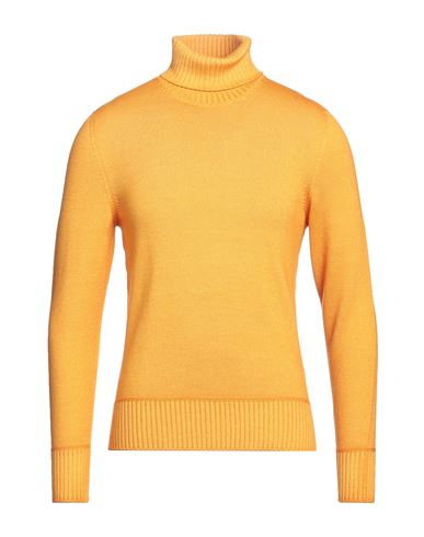 Drumohr Man Turtleneck Ocher Size 44 Merino Wool In Yellow