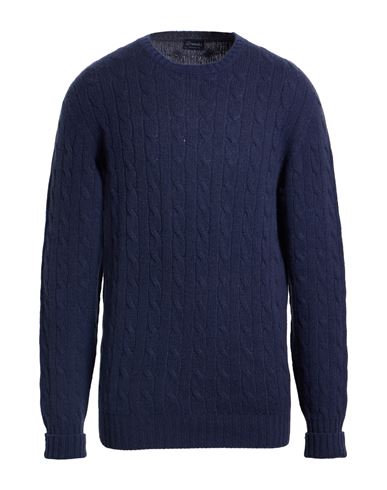 Drumohr Man Sweater Navy Size 42 Cashmere In Blue