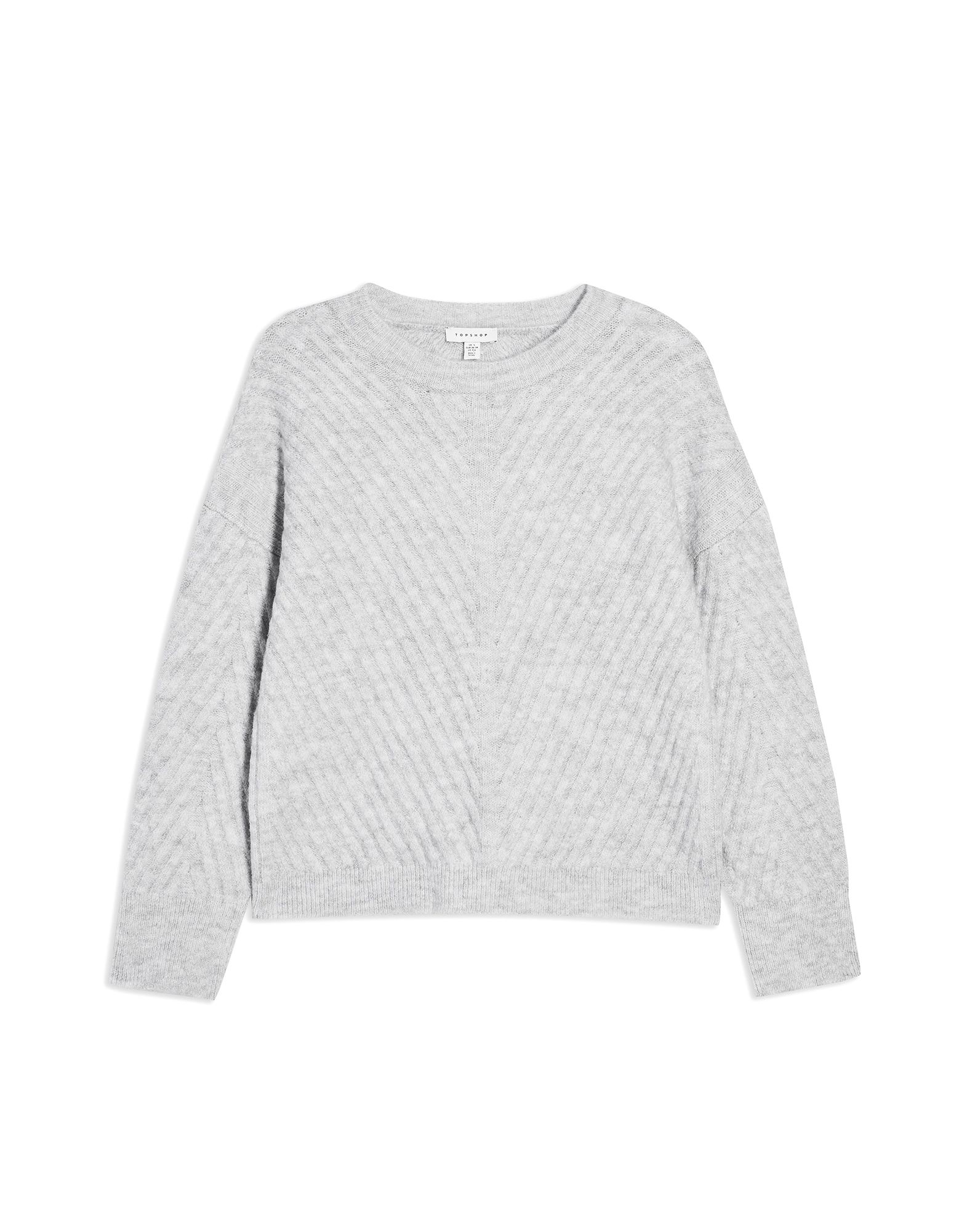 《セール開催中》TOPSHOP レディース プルオーバー ライトグレー XS アクリル 71% / ポリエステル 29% GREY MARL MIX CHEVRON JUMPER