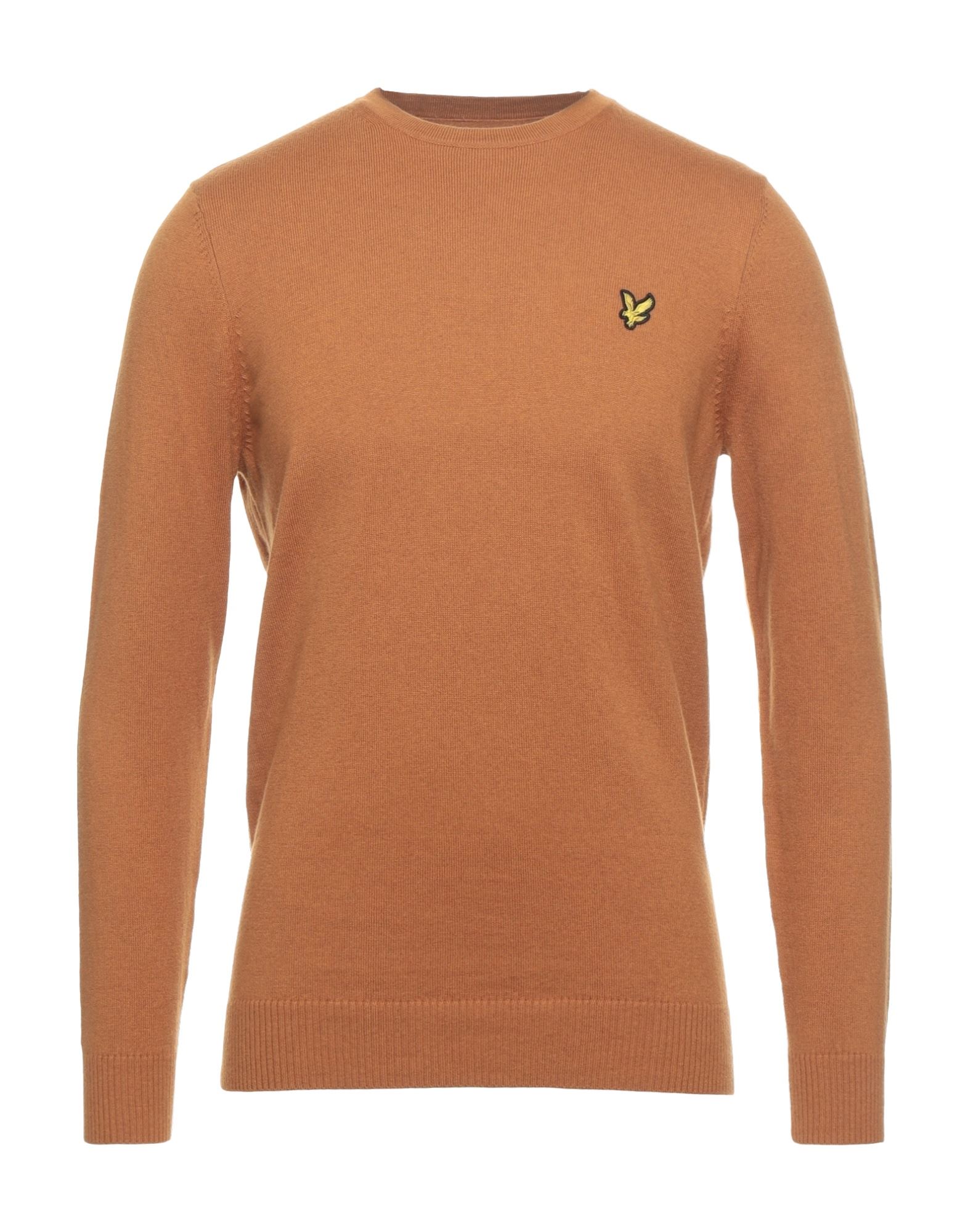 Lyle & Scott Crew Neck Lambswool Blend Jumper - Anniversary Gold Marl In Camel