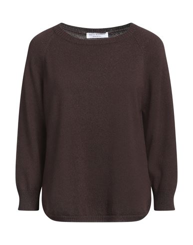 Amina Rubinacci Woman Sweater Dark Brown Size 12 Wool, Silk, Cashmere