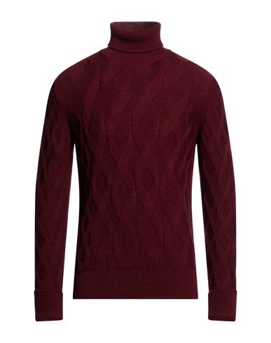 Paolo Pecora Man Turtleneck Burgundy Size L Virgin Wool In Red