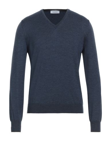 Shop Gran Sasso Man Sweater Navy Blue Size 42 Virgin Wool