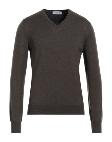 Shop Gran Sasso Man Sweater Dark Brown Size 42 Virgin Wool