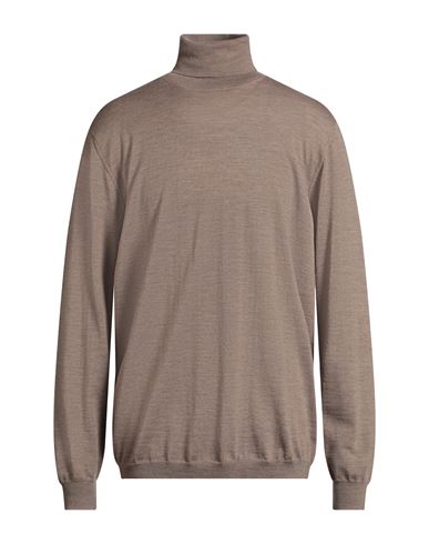 Seventy Venezia Man Turtleneck Taupe Size 3xl Virgin Wool In Brown