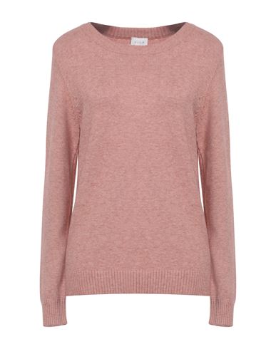 Shop Vila Woman Sweater Pastel Pink Size L Viscose, Nylon, Polyester