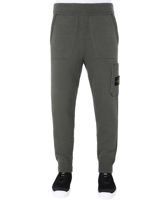 STONE ISLAND 558A7 KNIT TROUSERS Man Musk Green
