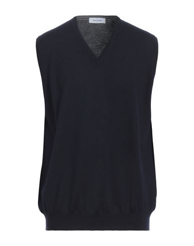 Gran Sasso Man Sweater Midnight Blue Size 50 Virgin Wool In Black