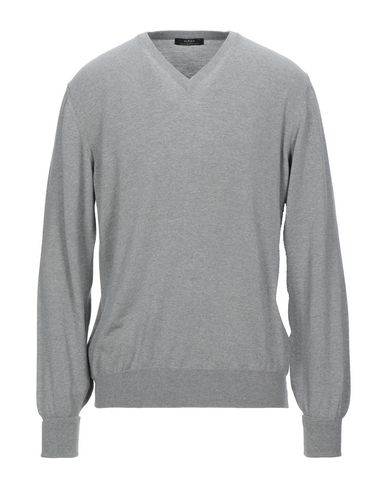 Alpha Studio Man Sweater Grey Size 40 Wool, Soft Leather