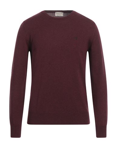 Brooksfield Man Sweater Burgundy Size 38 Virgin Wool In Red