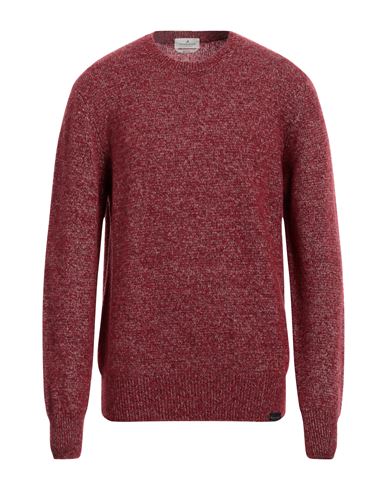 Brooksfield Man Sweater Burgundy Size 38 Virgin Wool, Polyamide In Red