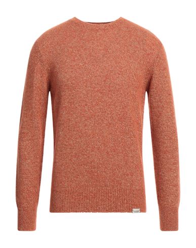 Brooksfield Man Sweater Rust Size 40 Virgin Wool, Polyamide In Red