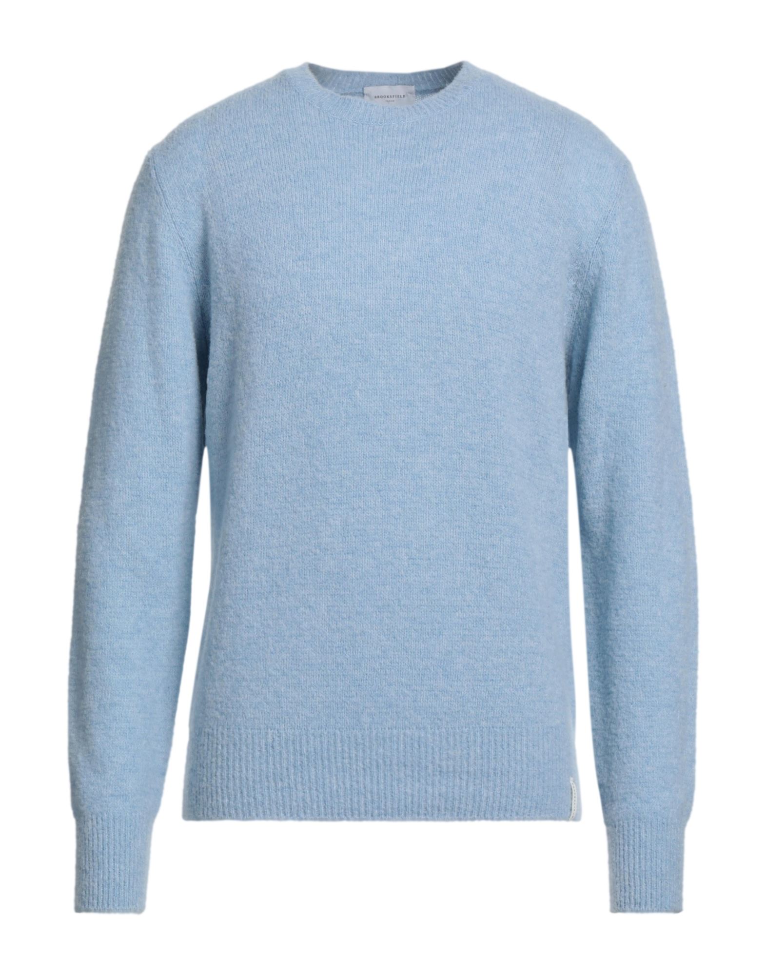 Brooksfield Man Sweater Sky Blue Size 44 Virgin Wool, Polyamide