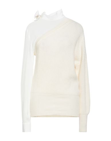 Atos Lombardini Woman Sweater Cream Size 12 Virgin Wool, Cashmere, Viscose, Elastane In White