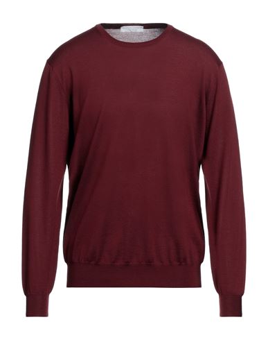 Shop Filippo De Laurentiis Man Sweater Burgundy Size 38 Merino Wool In Red
