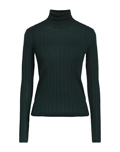 Aragona Woman Turtleneck Dark Green Size 10 Merino Wool