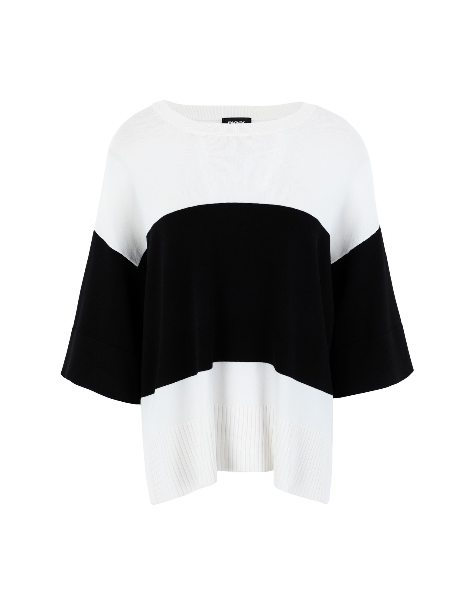 《セール開催中》DKNY レディース プルオーバー ホワイト S レーヨン 53% / ナイロン 29% / ポリウレタン 18% COLORBLOCK SWEATER