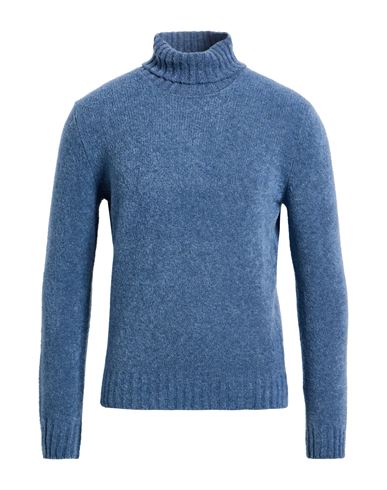 Gran Sasso Man Turtleneck Blue Size 36 Virgin Wool, Cashmere, Viscose