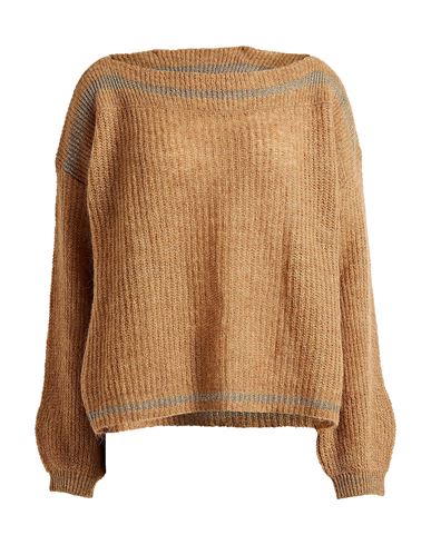 Shop Liu •jo Woman Sweater Light Brown Size Xs Viscose, Polyamide, Wool, Polyester, Cashmere In Beige