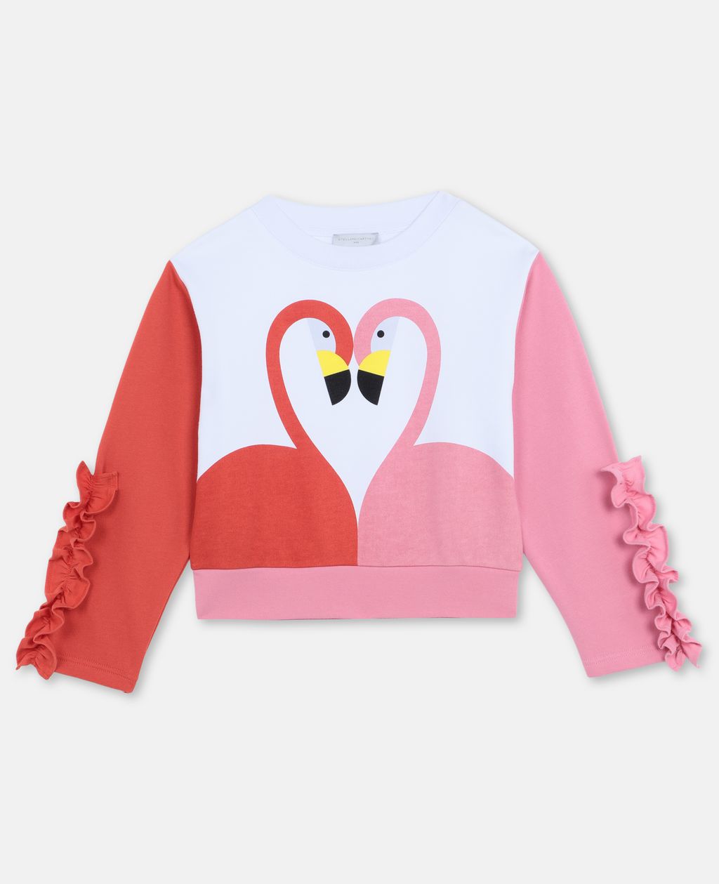 Shop Stella Mccartney Kids White Flamingo Cotton Fleece Sweatshirt