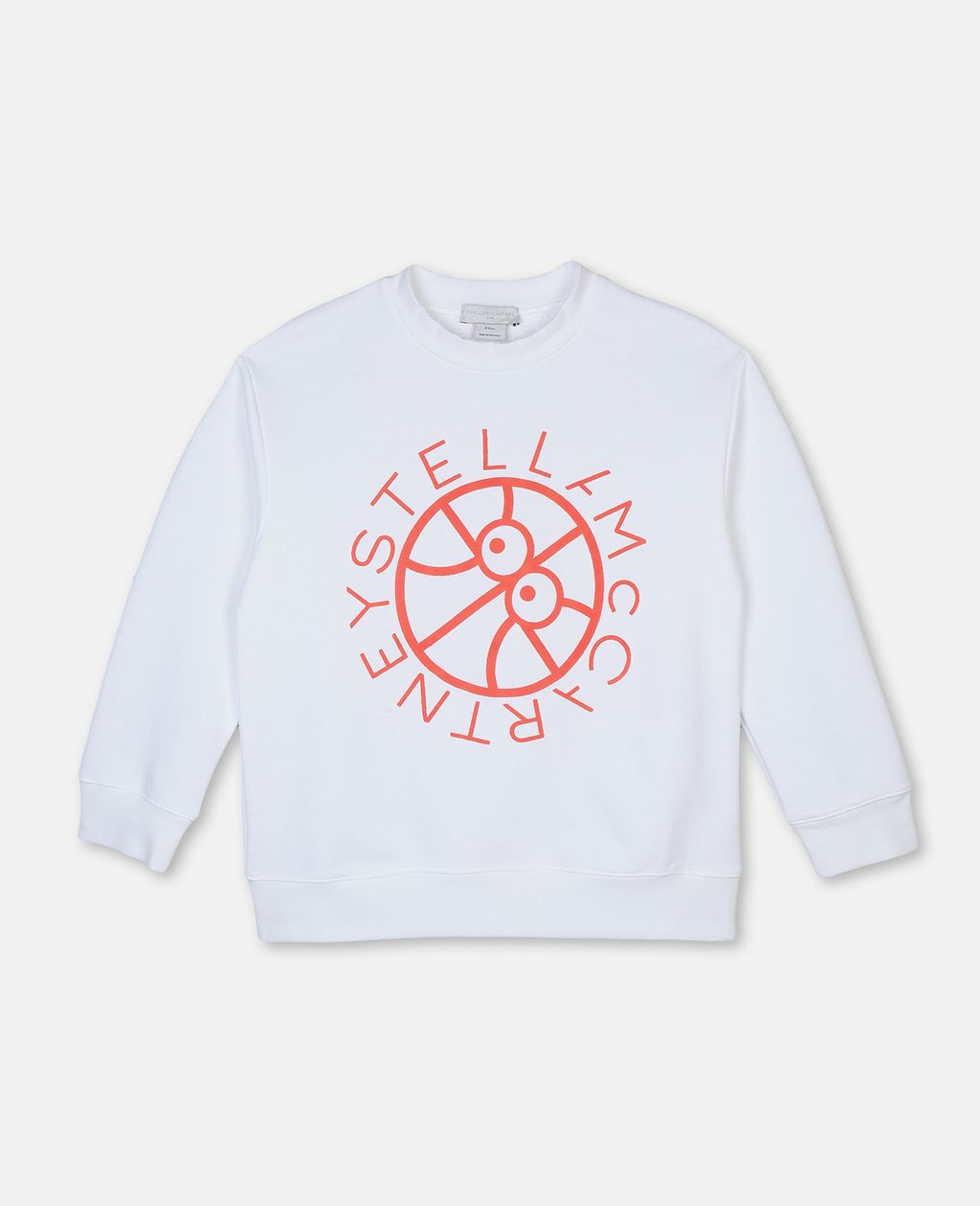 Shop Stella Mccartney Kids White Oversize Basketball Cotton Sweatshirt