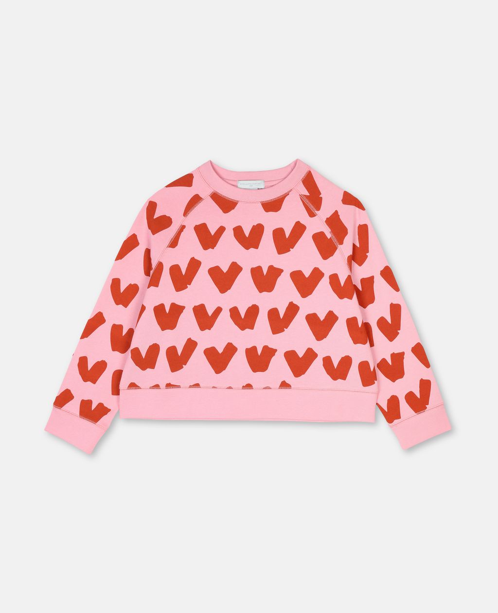 Shop Stella Mccartney Kids Pink Hearts Cotton Fleece Sweatshirt