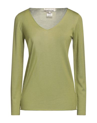 Lamberto Losani Woman Sweater Military Green Size 10 Cashmere, Silk