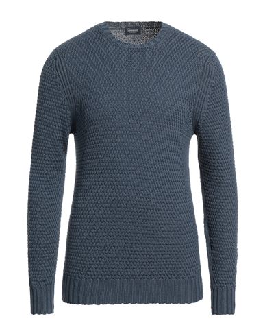 Drumohr Man Sweater Navy Blue Size 38 Cotton