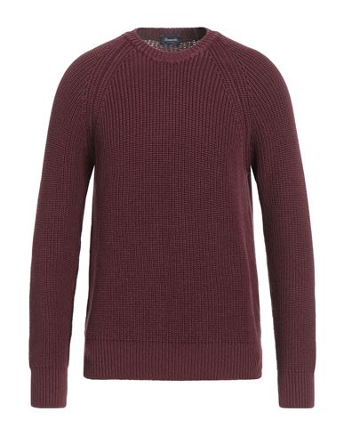 Drumohr Man Sweater Burgundy Size 42 Cotton In Red