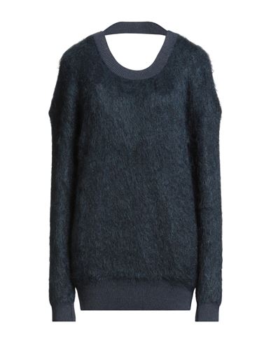 Mugler Woman Sweater Navy Size M Mohair Wool, Wool, Polyamide