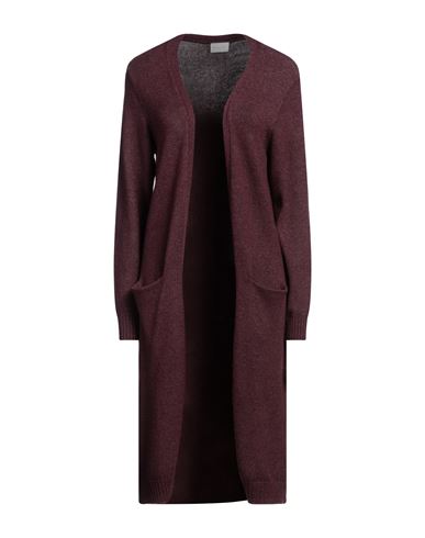 Shop Vila Woman Cardigan Deep Purple Size L Viscose, Nylon, Polyester
