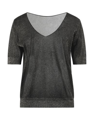 Roberto Collina Woman Sweater Black Size M Viscose, Metallic Polyester