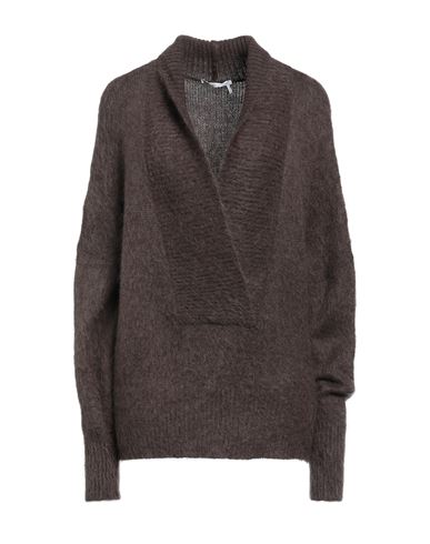 Agnona Woman Sweater Cocoa Size S Wool, Mohair Wool, Cashmere, Polyamide In Brown