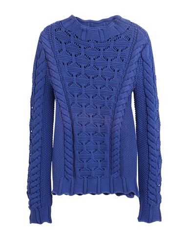 MALO MALO WOMAN SWEATER BRIGHT BLUE SIZE 4 COTTON, POLYAMIDE 