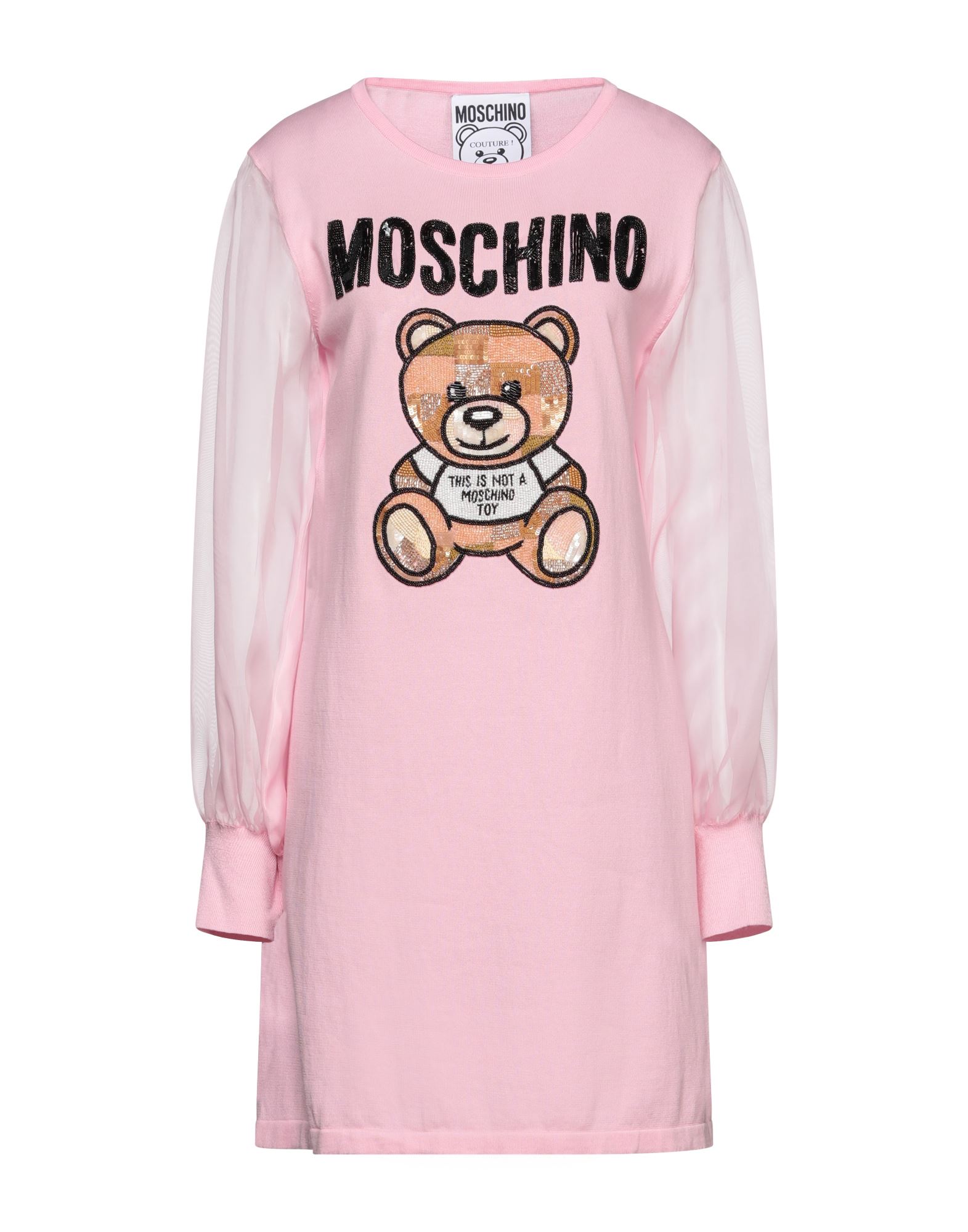 《セール開催中》MOSCHINO レディース ミニワンピース＆ドレス ピンク 42 コットン 100% / シルク / ポリ塩化ビニル / ガラス