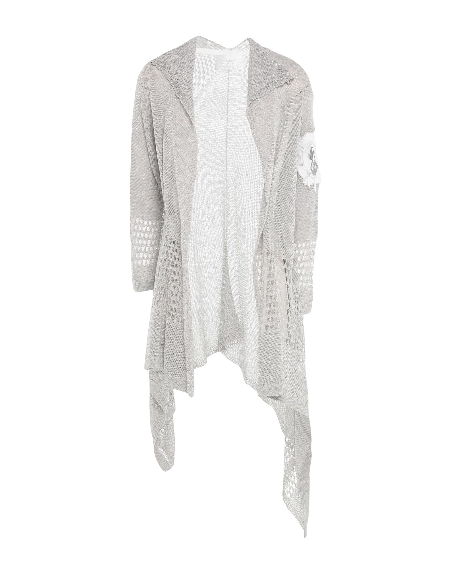 ELISA CAVALETTI BY DANIELA DALLAVALLE ELISA CAVALETTI BY DANIELA DALLAVALLE WOMAN CARDIGAN LIGHT GREY SIZE 12 COTTON, ACRYLIC, POLYAMIDE, 