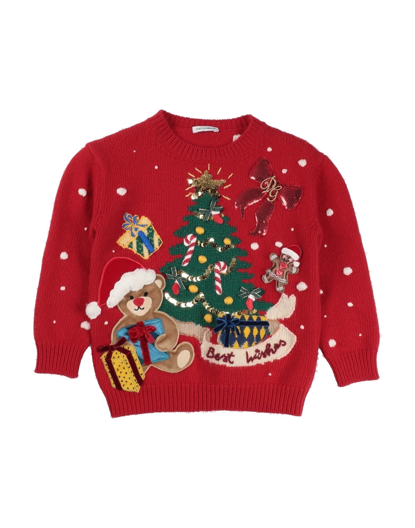Shop Dolce & Gabbana Toddler Girl Sweater Red Size 4 Virgin Wool, Cashmere, Viscose, Polyester
