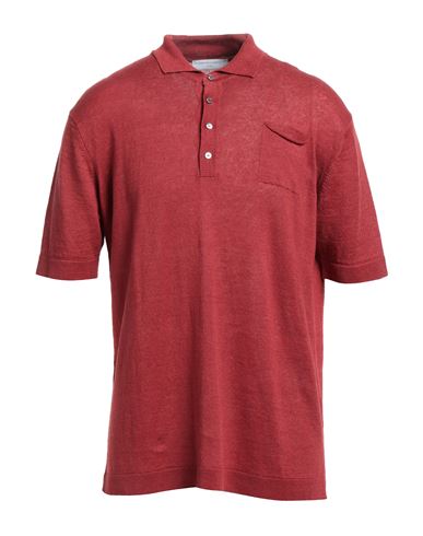 Filippo De Laurentiis Man Sweater Brick Red Size 46 Linen