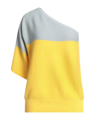 MALO MALO WOMAN SWEATER YELLOW SIZE 8 COTTON 