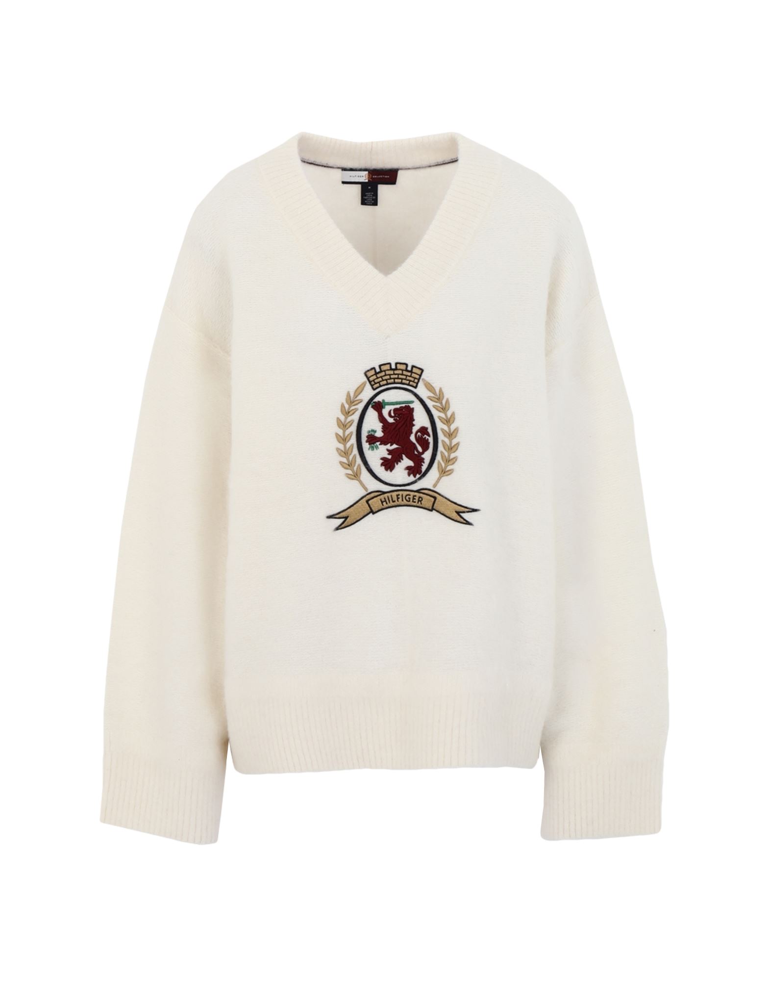 《セール開催中》HILFIGER COLLECTION レディース プルオーバー アイボリー M ナイロン 37% / ウール 32% / 毛（アルパカ） 31% HCW FLUFFY CREST SWEATER