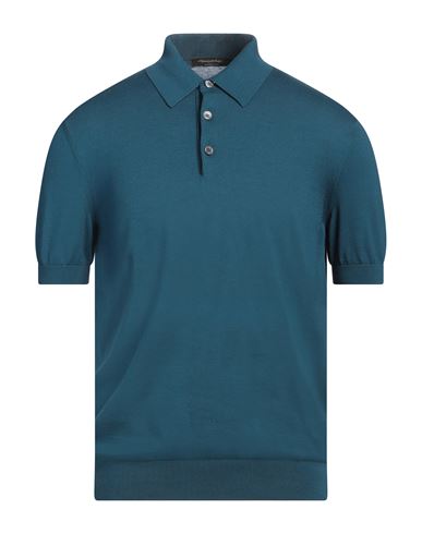 Zegna Man Sweater Deep Teal Size 42 Cotton