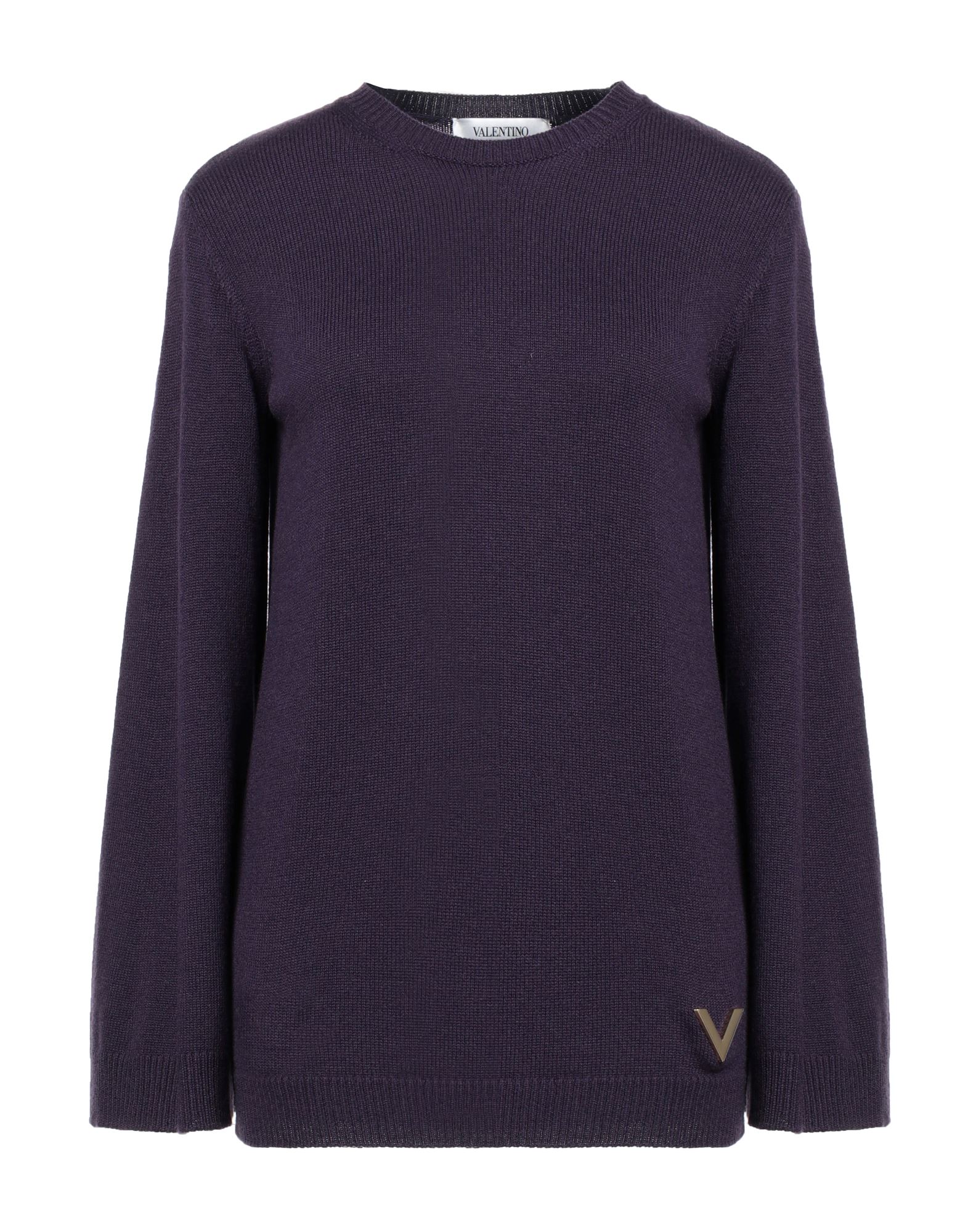 Shop Valentino Garavani Woman Sweater Dark Purple Size M Cashmere