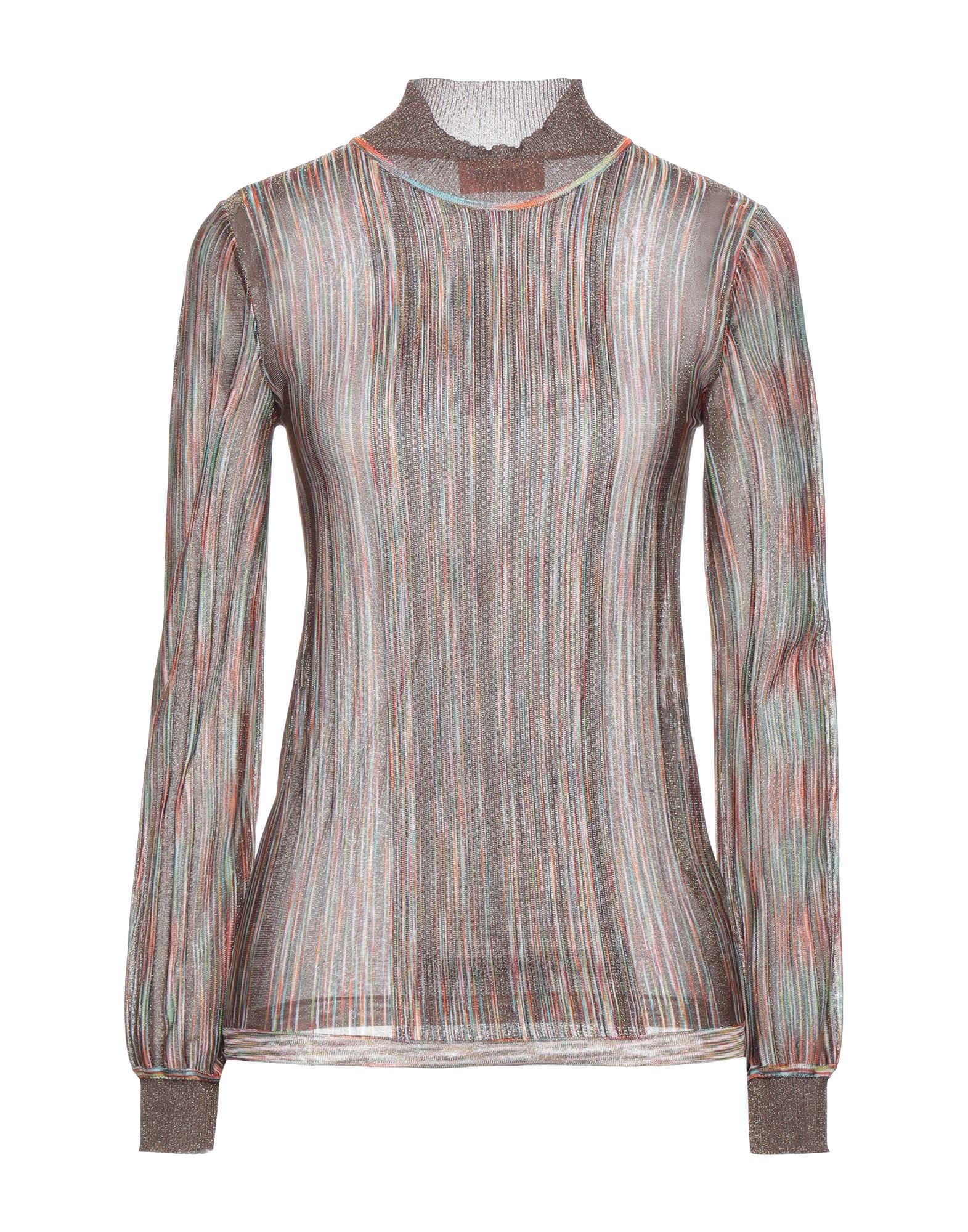 《セール開催中》MISSONI レディース タートルネック ブラウン 42 レーヨン 60% / キュプラ 35% / ポリエステル 5%