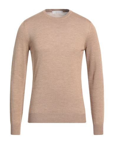 Shop Vneck Man Sweater Camel Size 36 Virgin Wool, Polyacrylic In Beige