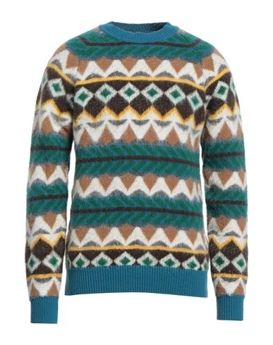 Shop Altea Man Sweater Turquoise Size M Wool, Polyamide In Blue