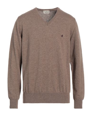 Brooksfield Man Sweater Light Brown Size 46 Virgin Wool In Beige