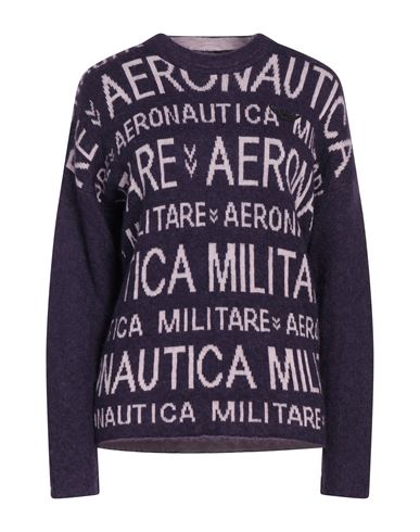 Shop Aeronautica Militare Woman Sweater Purple Size S Wool, Acrylic, Mohair Wool, Alpaca Wool, Polyamide