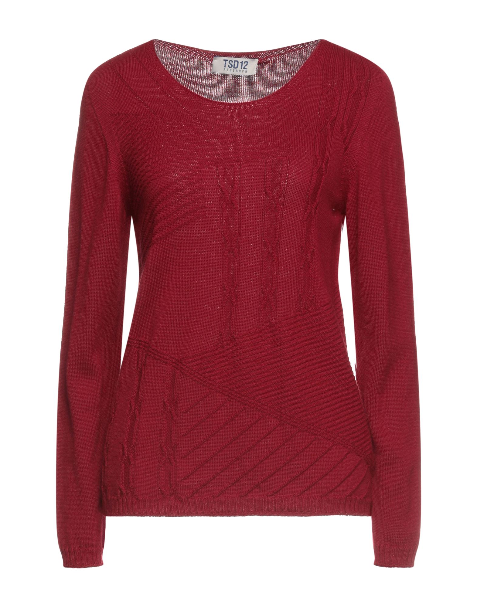 Shop Tsd12 Woman Sweater Burgundy Size Xxl Merino Wool, Acrylic In Red